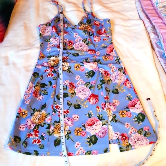 Shein Size Large,  Summer Women's Floral Colorful Sun Deep V-Neck Dress - Picture 6 of 7